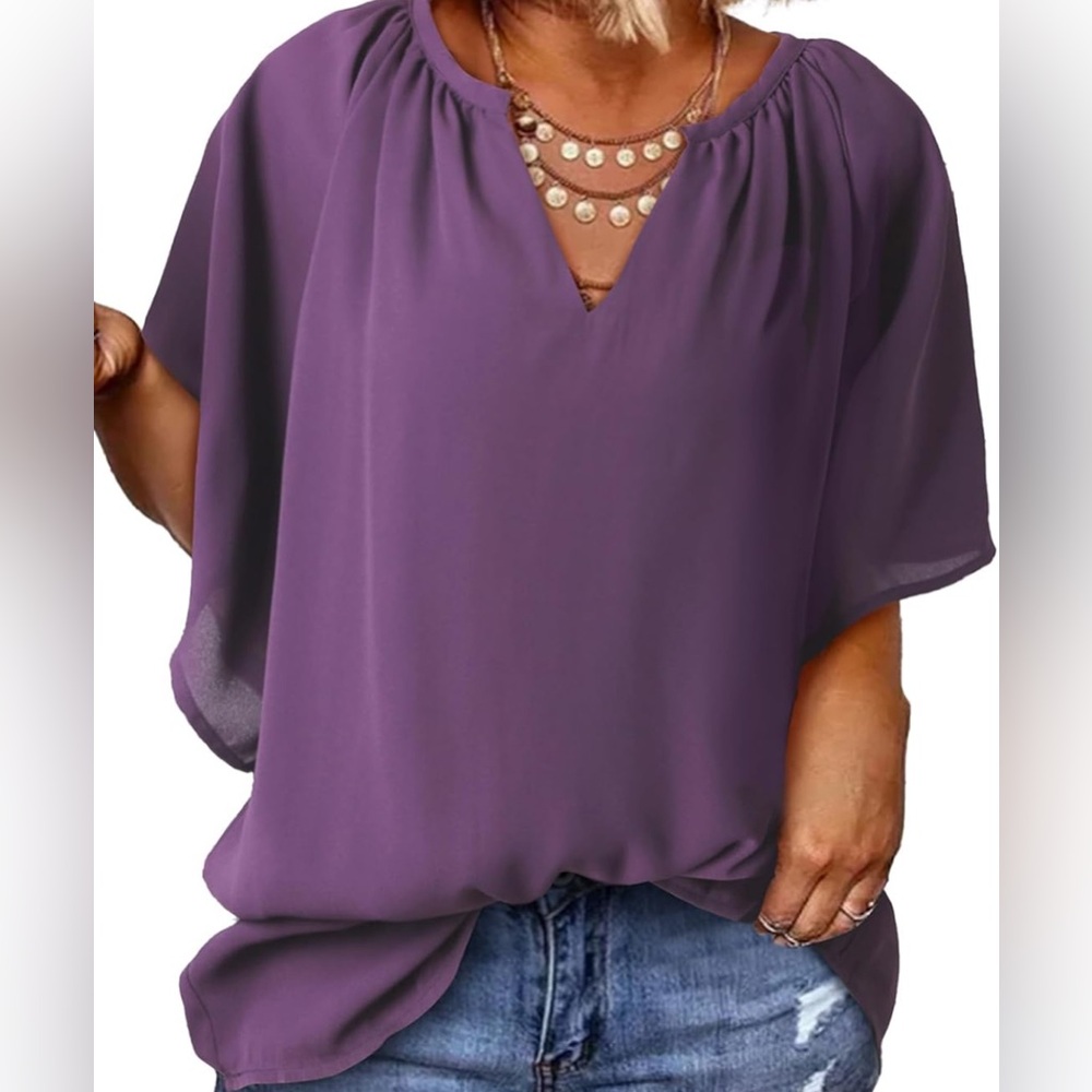 Eytino Women's Purple Plus Size Blouse NWOT